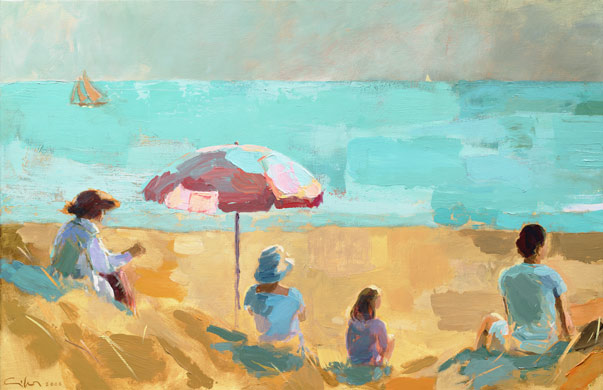 schilderij Op het duin van beelden kunstenaar Ciska van der Meer te Amsterdam