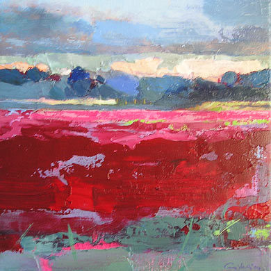 schilderij Heideveld van beelden kunstenaar Ciska van der Meer te Amsterdam