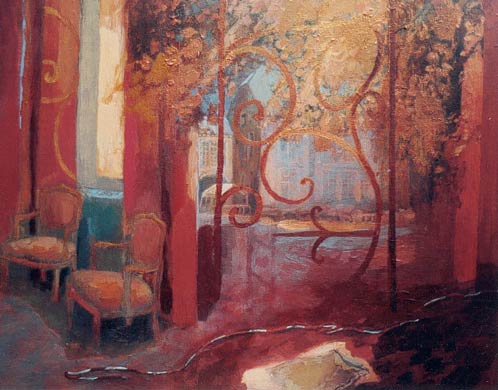 schilderij Interieur - Exterieur van beelden kunstenaar Ciska van der Meer te Amsterdam