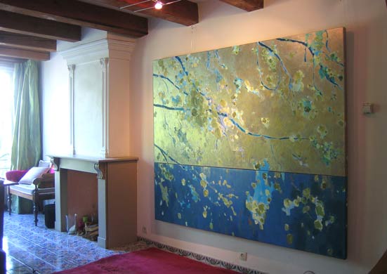 Een schilderij van beeldend kunstenaar Ciska op locatie