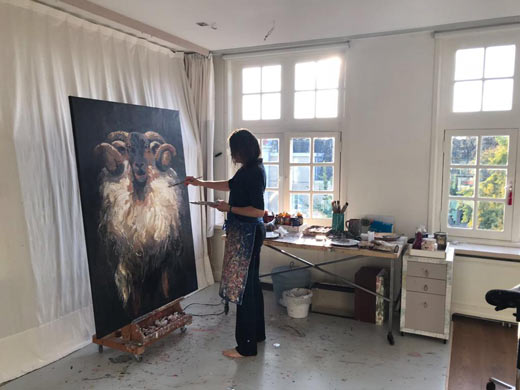 Een schilderij van beeldend kunstenaar Ciska op locatie