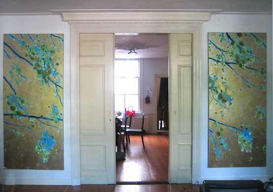 Een schilderij van beeldend kunstenaar Ciska op locatie