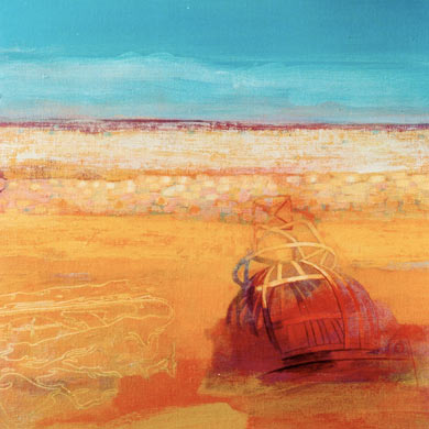 schilderij Laag water van beelden kunstenaar Ciska van der Meer te Amsterdam