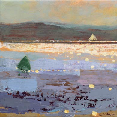 schilderij Op de stroom van beelden kunstenaar Ciska van der Meer te Amsterdam