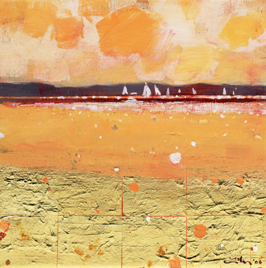 schilderij Avondzon van beelden kunstenaar Ciska van der Meer te Amsterdam